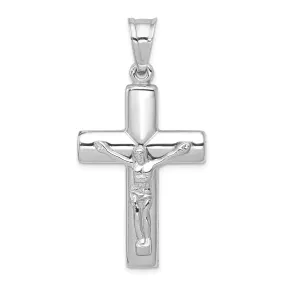 14k White Gold Reversible Crucifix Cross Pendant