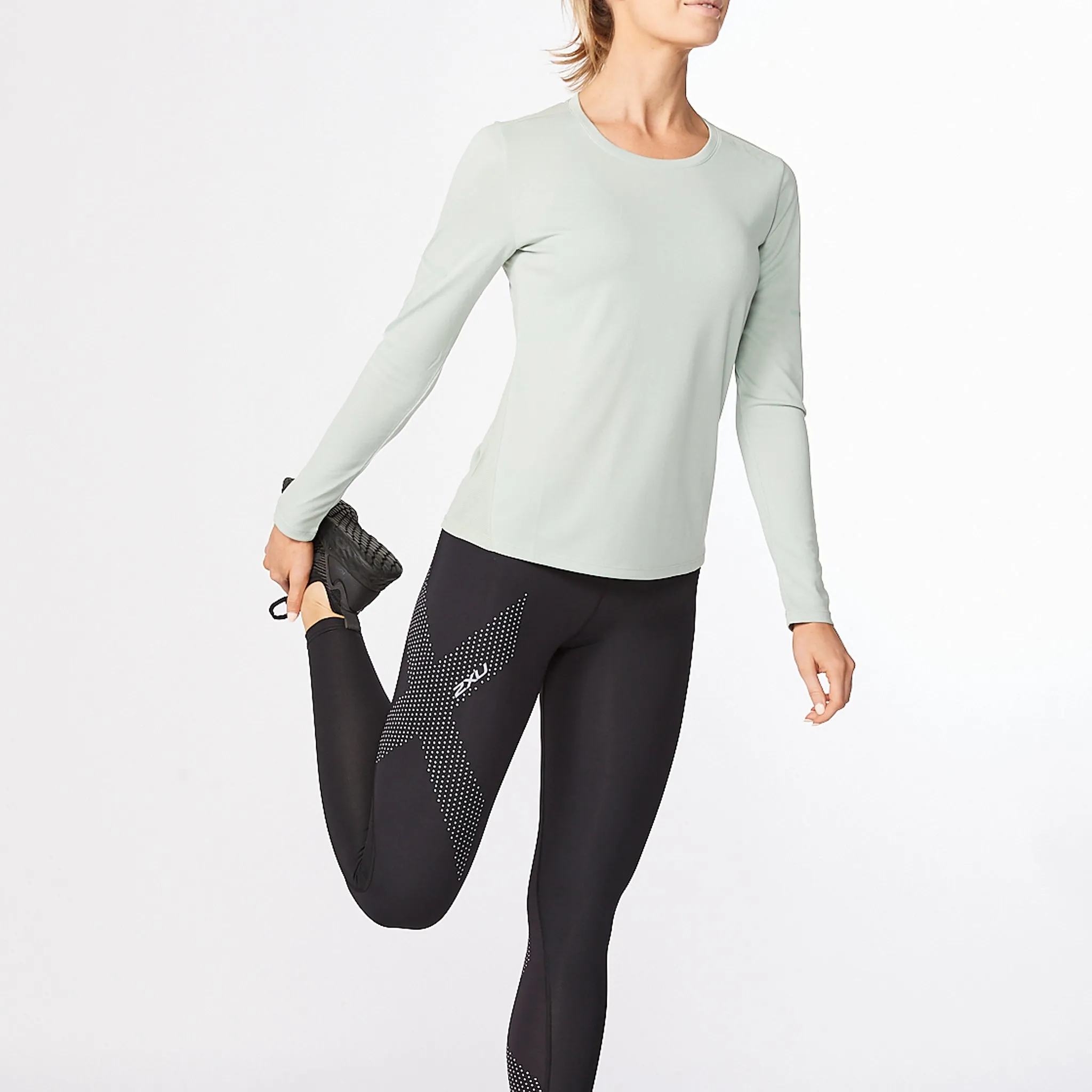 2XU Aero Long Sleeve Tee Women's Mineral/ Mineral Reflective