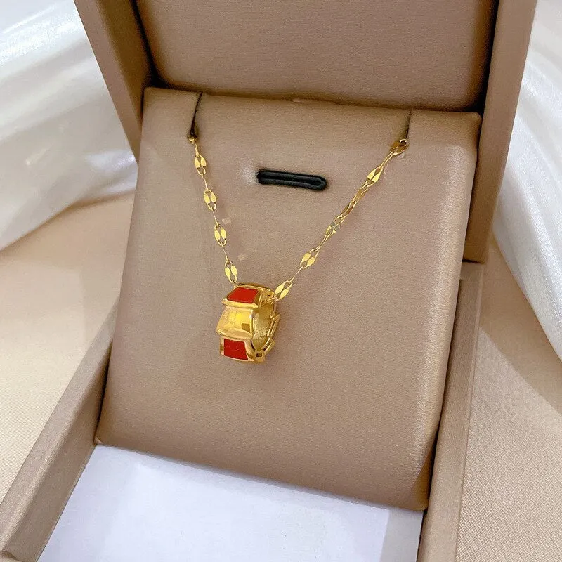 316L Stainless Steel Necklaces Geometric Luxury Elegance Round Pendants