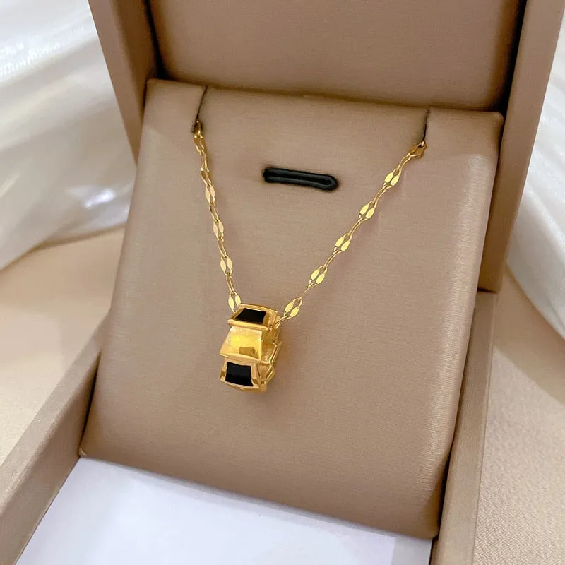 316L Stainless Steel Necklaces Geometric Luxury Elegance Round Pendants