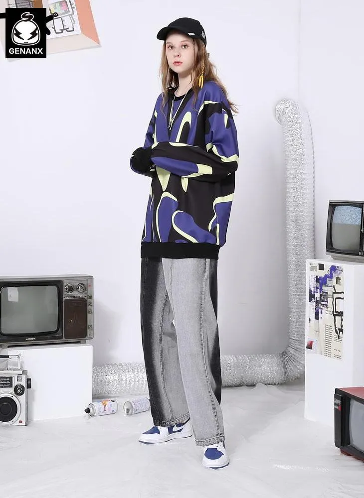 Abstract Geometric Print Unisex Sweatshirt