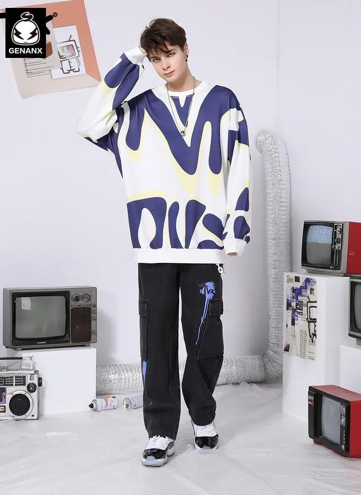 Abstract Geometric Print Unisex Sweatshirt