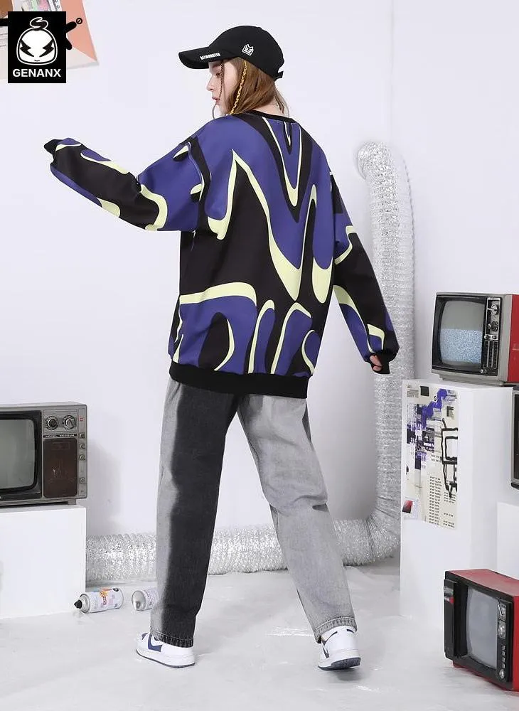Abstract Geometric Print Unisex Sweatshirt
