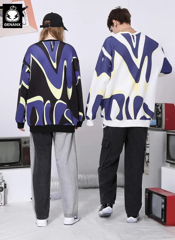 Abstract Geometric Print Unisex Sweatshirt