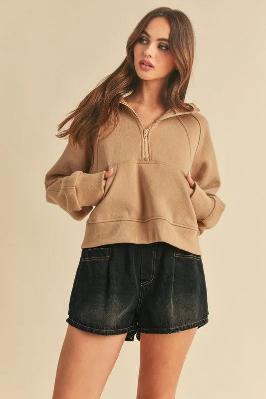 Aemi   Co Drea Half-Zip Hoodie
