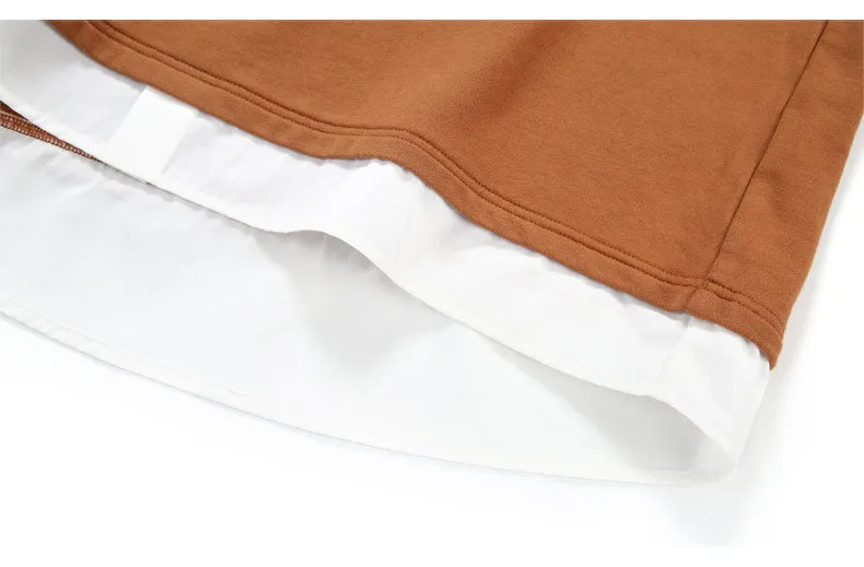 Basic Plain Fake Two-Piece Sweatshirt