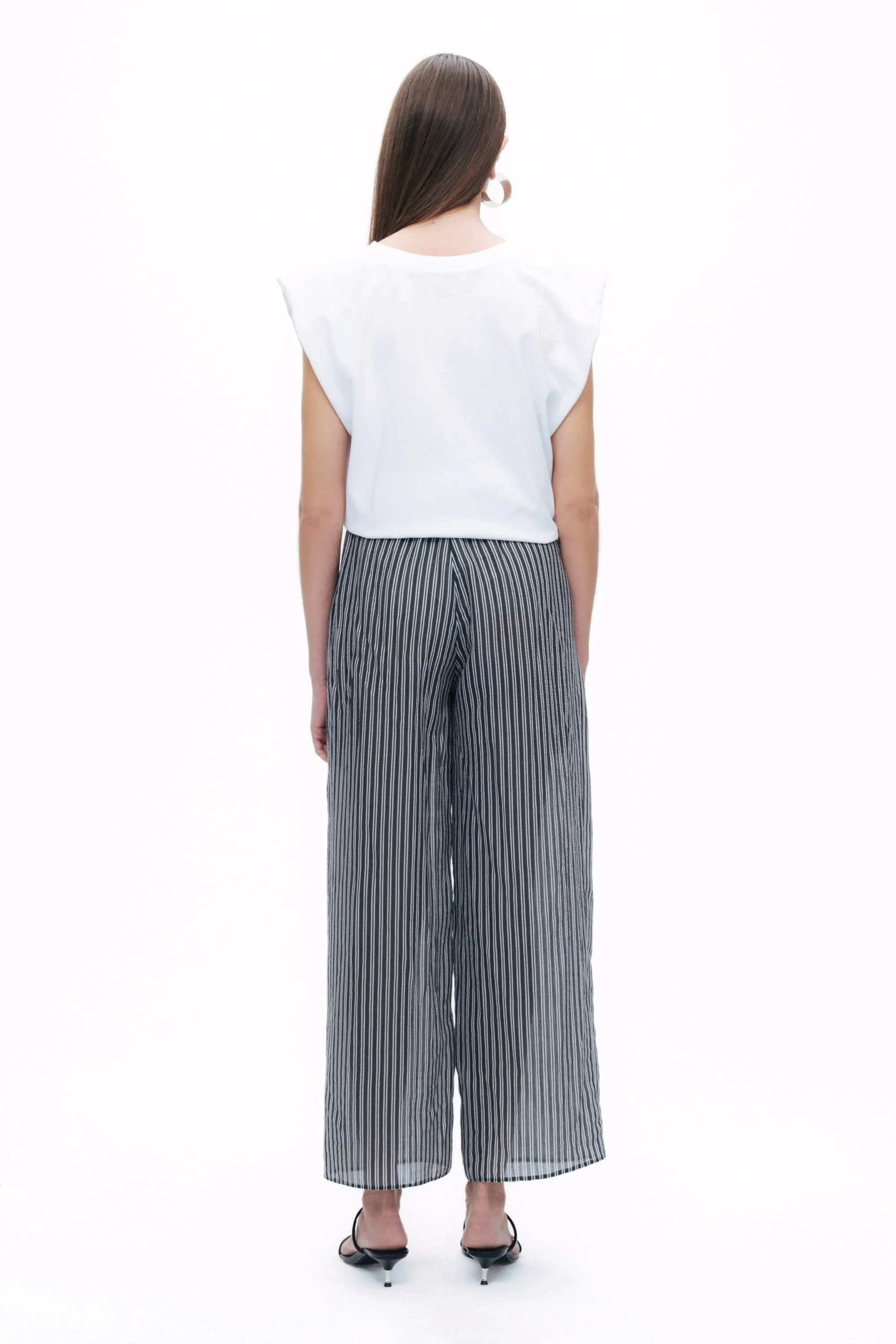 Beige Slit Detailed Pants