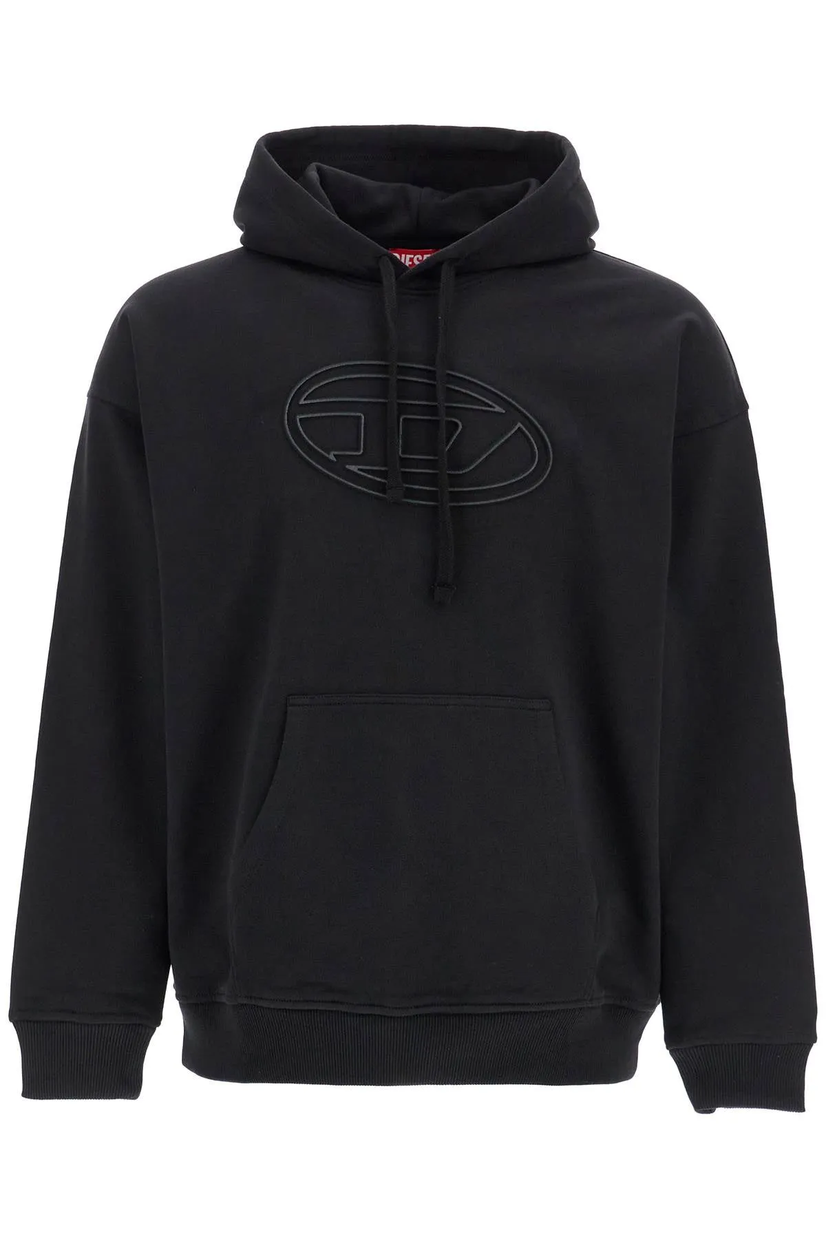 black cotton hoodie with embossed logo A03791 0JYYJ BLACK