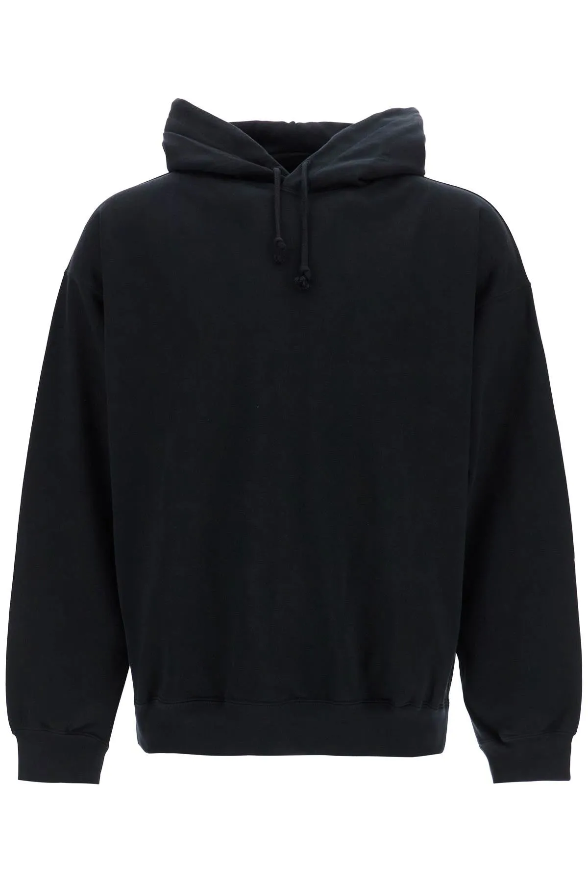 BLACK COTTON HOODIE WITH GFX PRINT