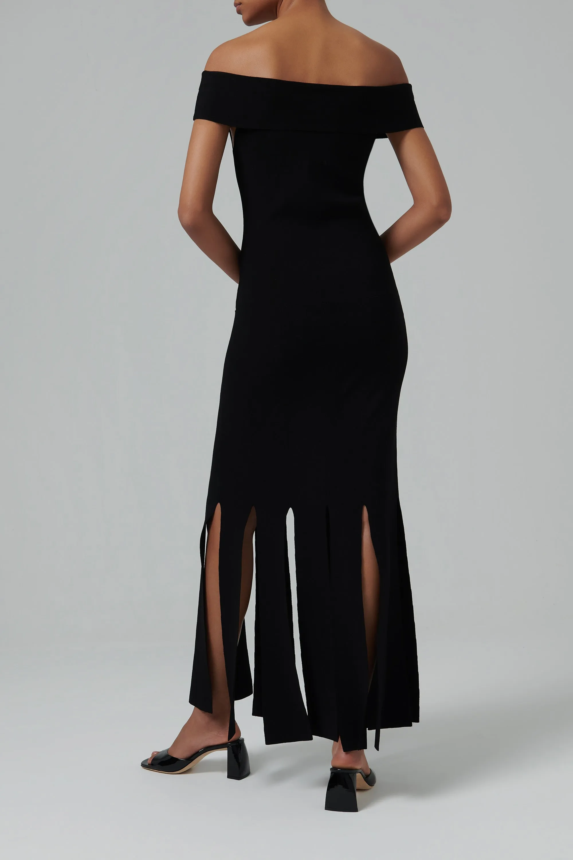 Black Madison Off-Shoulder Dress