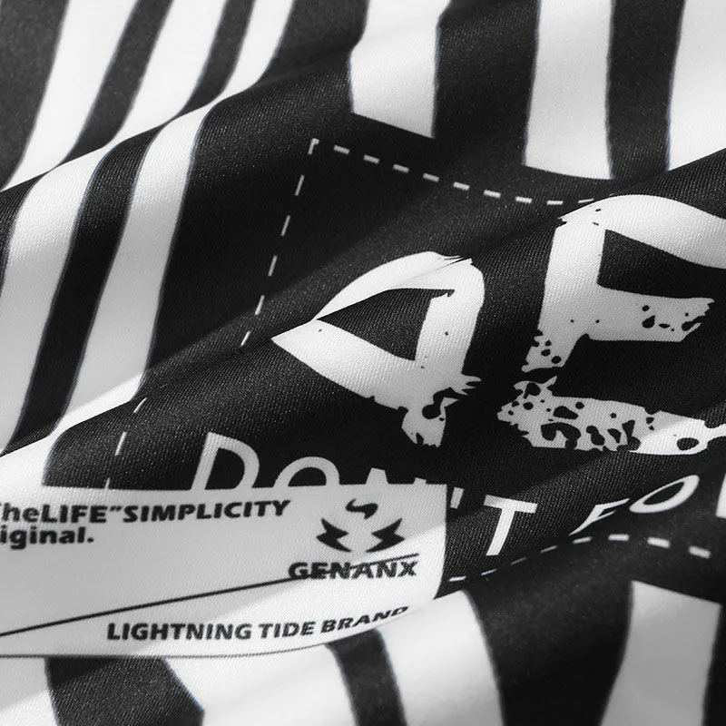 Black Zebra Stripe Print Contrast Color Sweatshirt