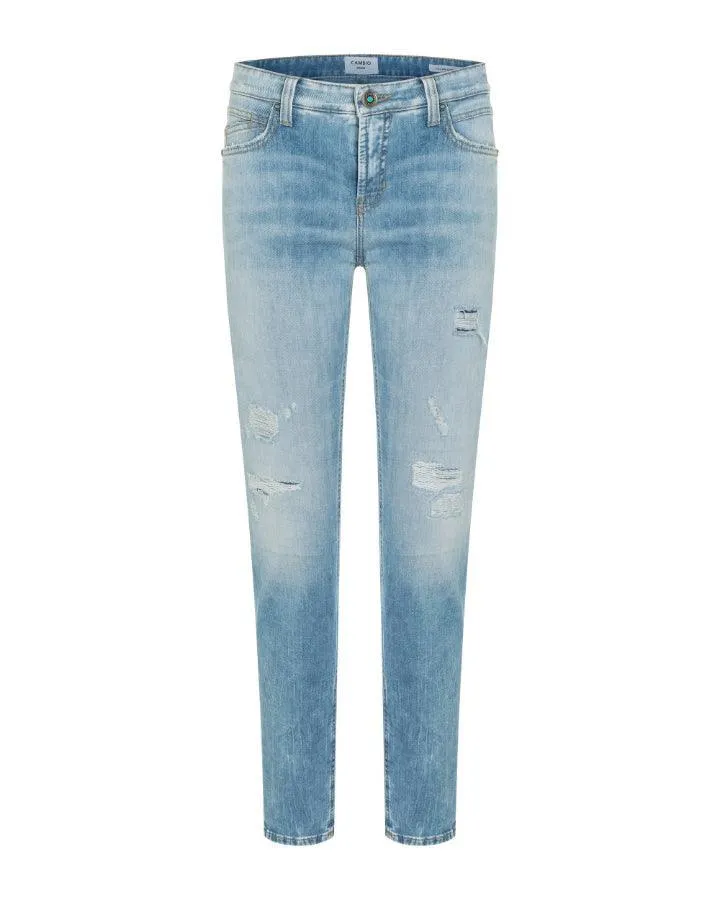 Cambio Kerry Distressed Straight Leg Jeans