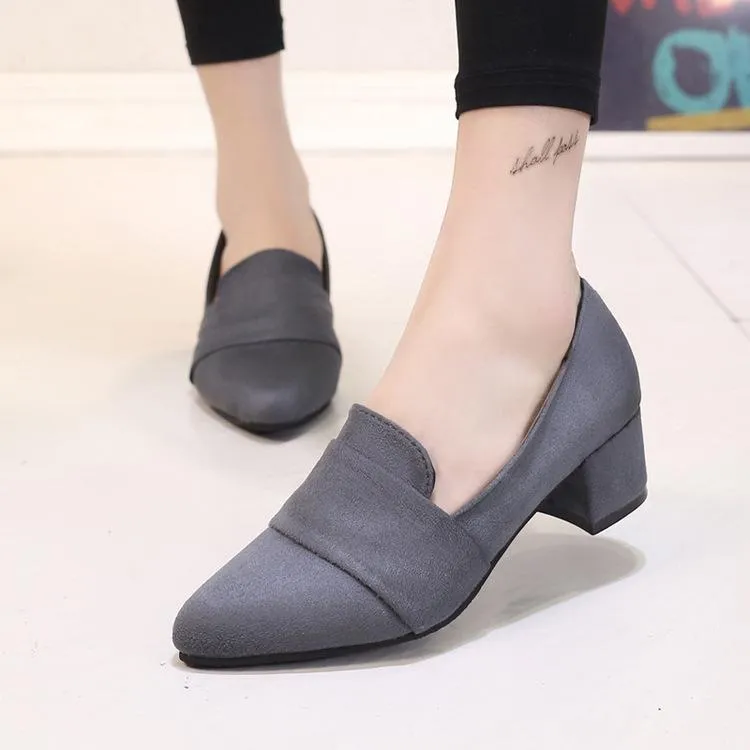 Casual Buckle Patent Leather Mid Heels