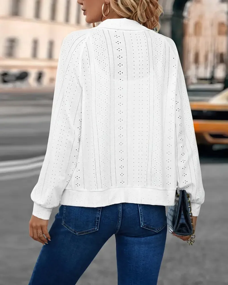Casual solid color zipper long sleeve coat