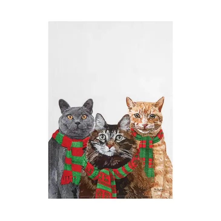 Cats Wearing Scarves Towel