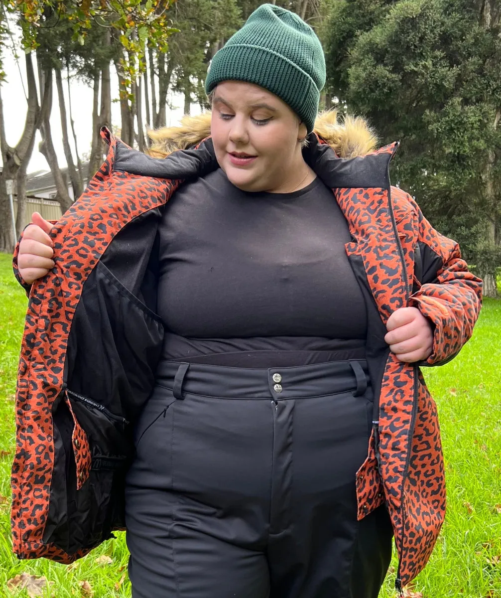 CLEARANCE - XTM Perisher Womens Plus Size Jacket Leopard sizes 18 -22