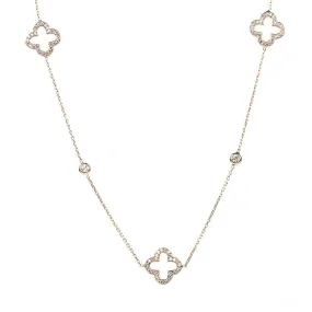 Clover Necklace in Rose Gold-Plated Zircon
