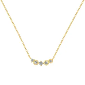Dazzling Zirconia Cluster Necklace