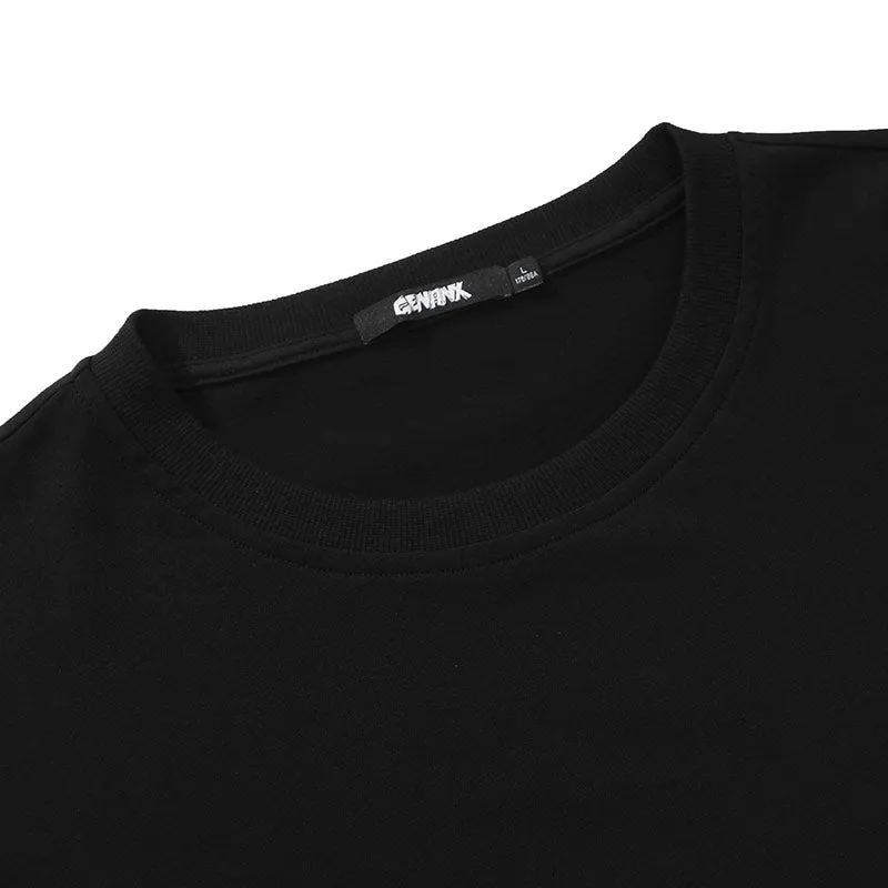 Fake Two Piece Contrast Color Spliced Crew Neck Sweatshirt