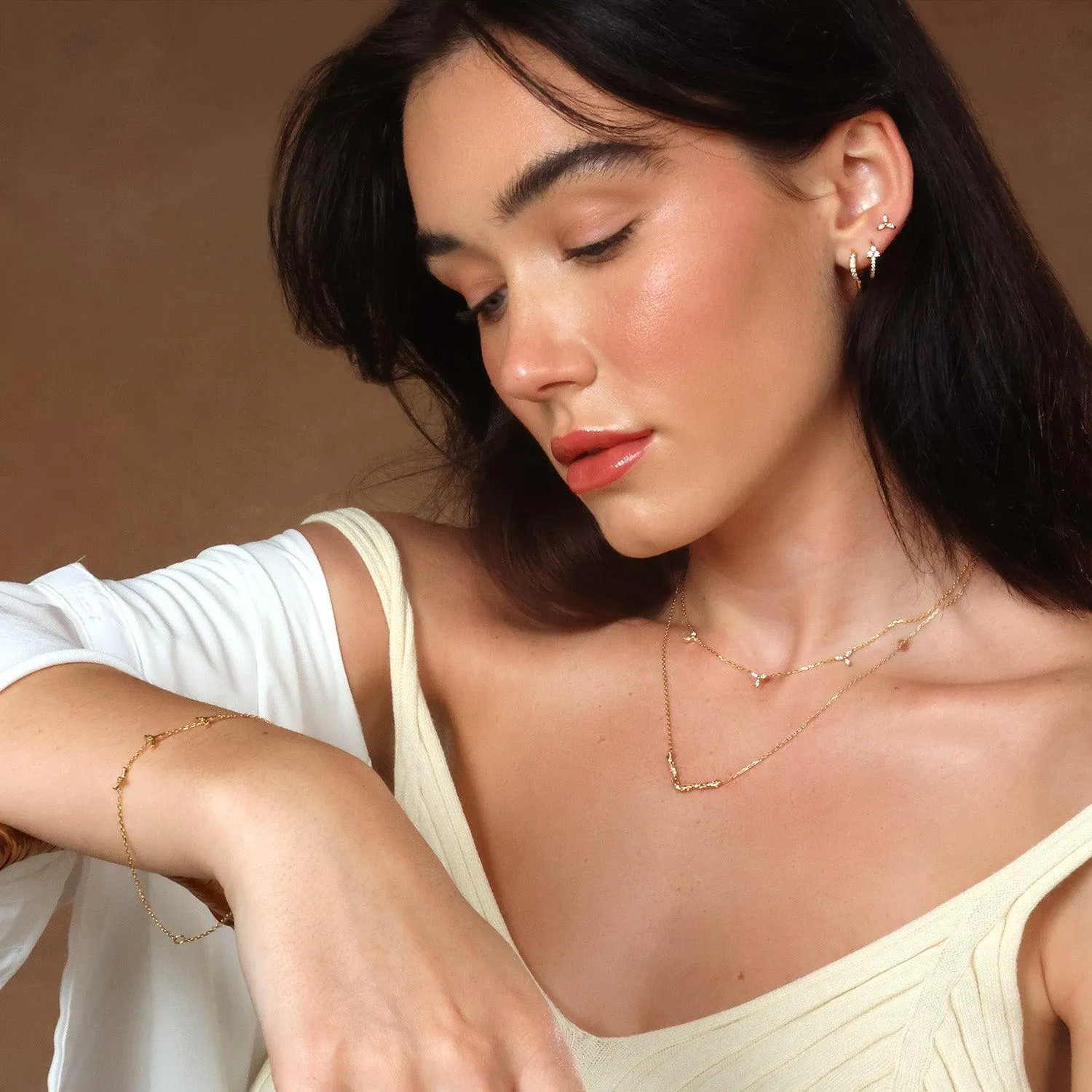 Floral Trillium Station Necklace