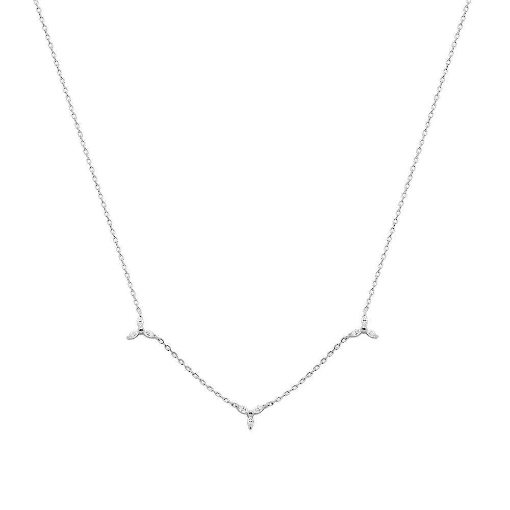 Floral Trillium Station Necklace