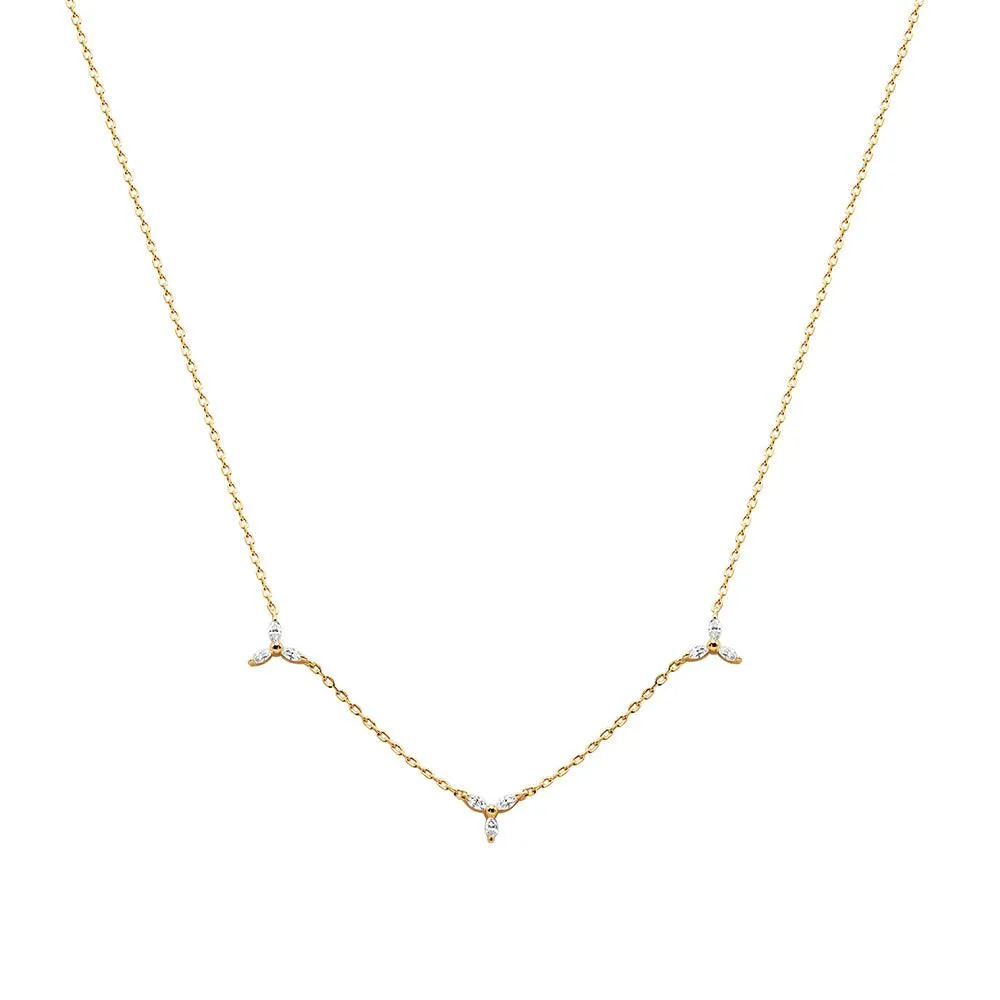 Floral Trillium Station Necklace