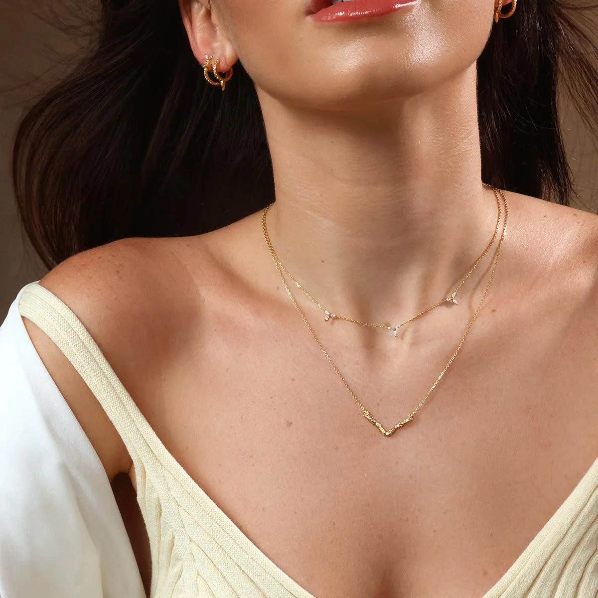 Floral Trillium Station Necklace
