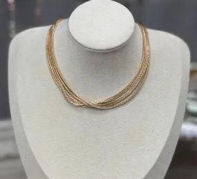Gold 5 Strand choker Necklace