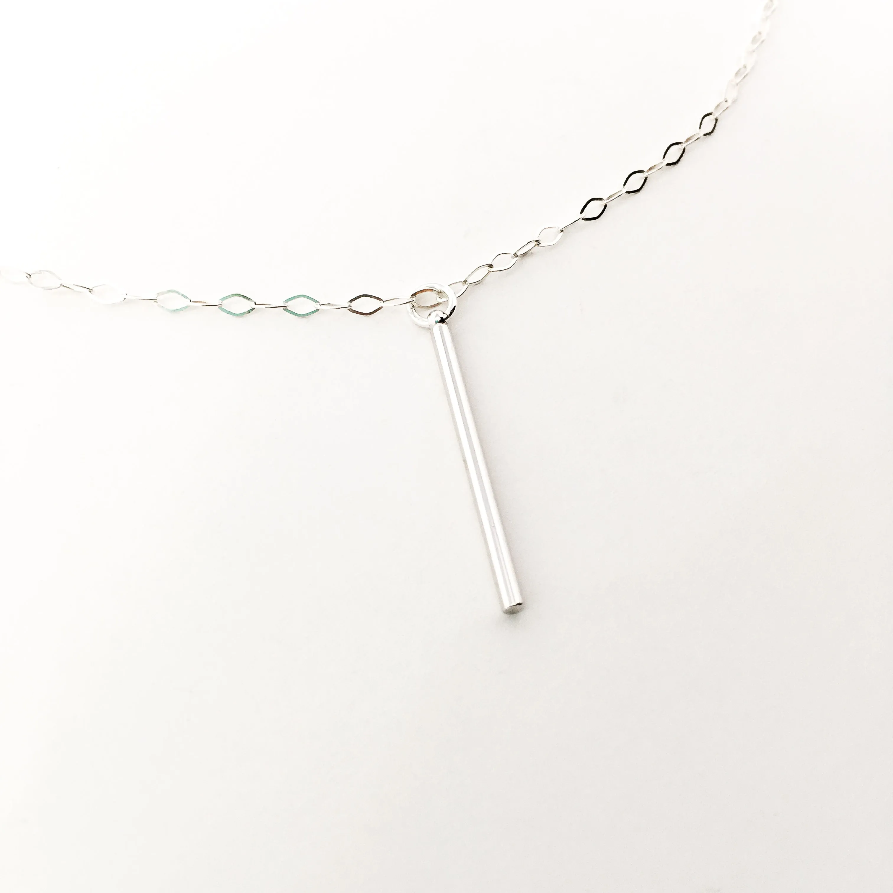 Izzie Long Bar Necklace | Silver