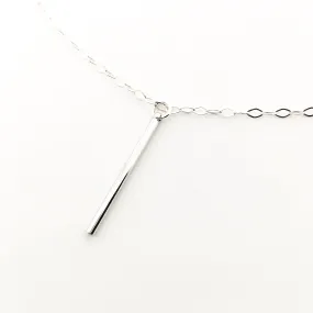Izzie Long Bar Necklace | Silver