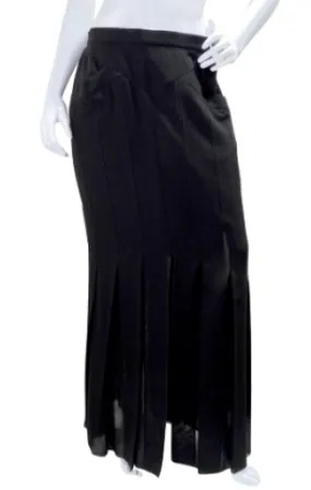 Karl Lagerfeld 1980's Pleated Carwash Slit Skirt
