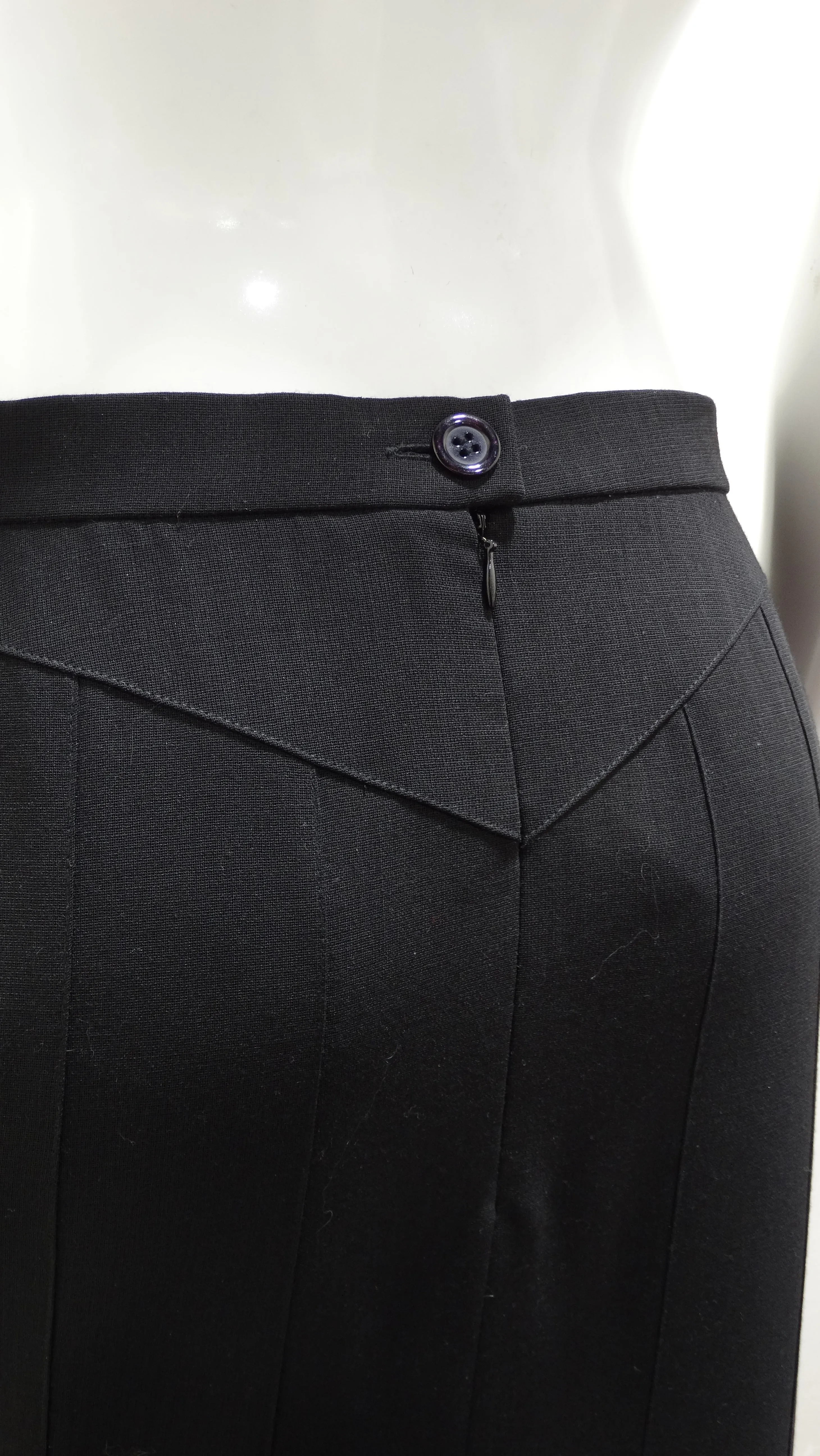 Karl Lagerfeld 1980's Pleated Carwash Slit Skirt