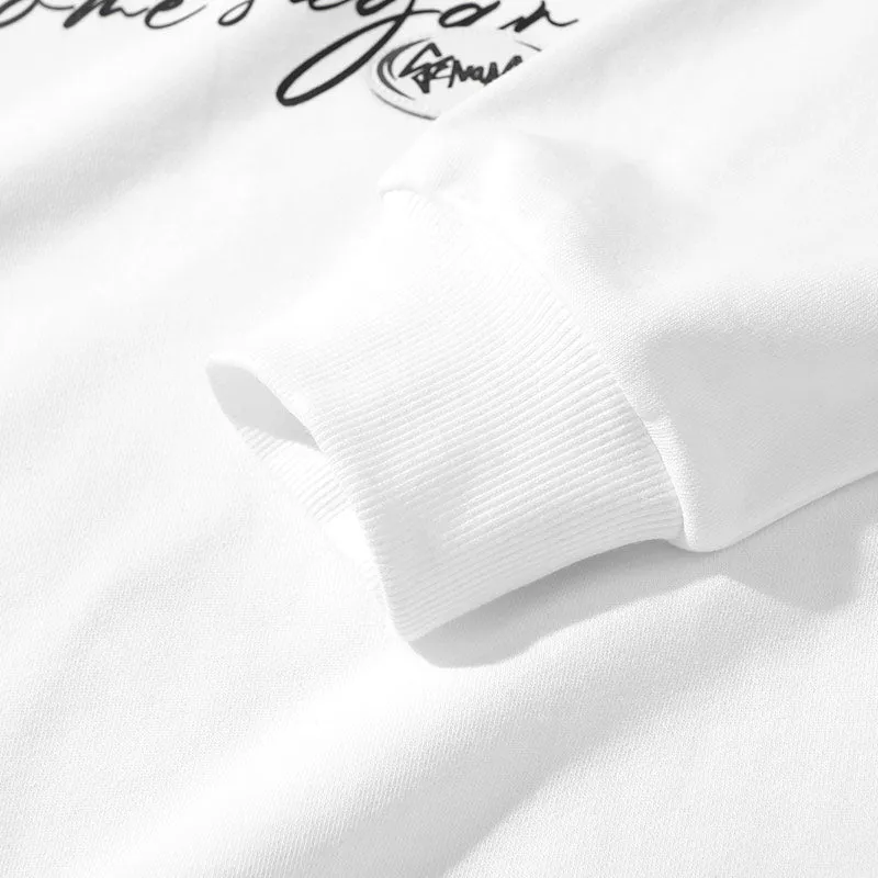 Letter Print Three-Dimensional Knit Flower Sweatshirt