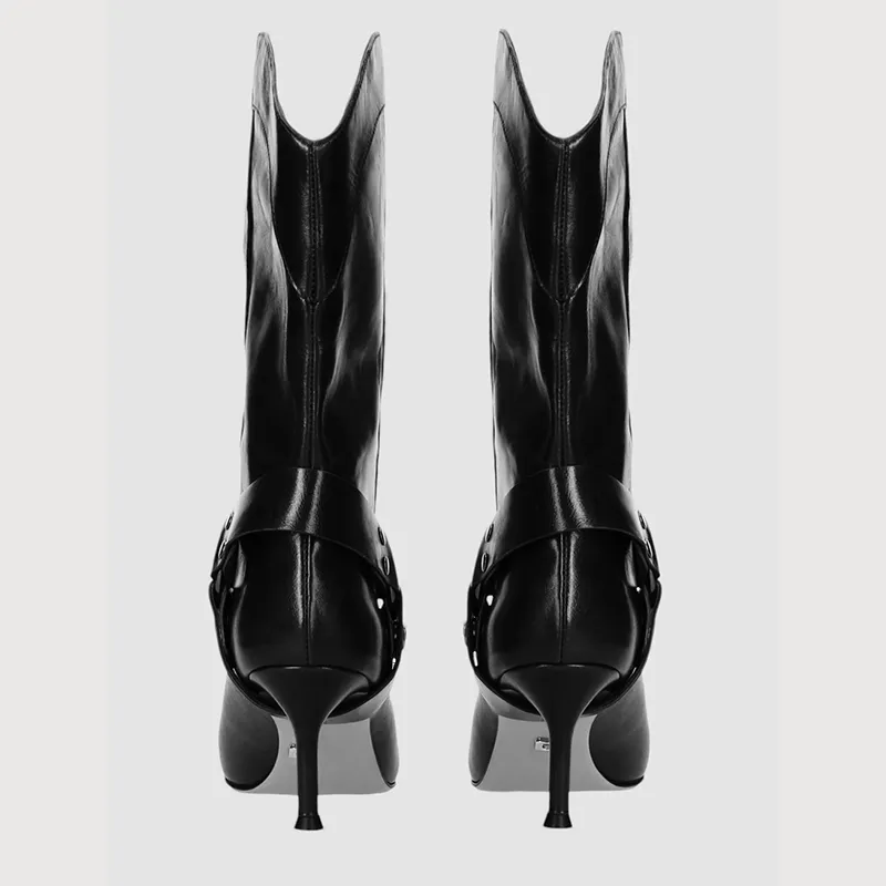 Lola Cruz York Knee Black Boots 65 Heels