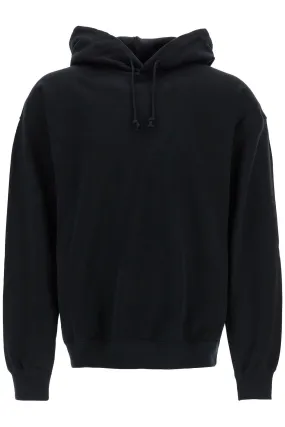 MEN'S BLACK HOODIE IN RECYCLED COTTON AND POLYESTER