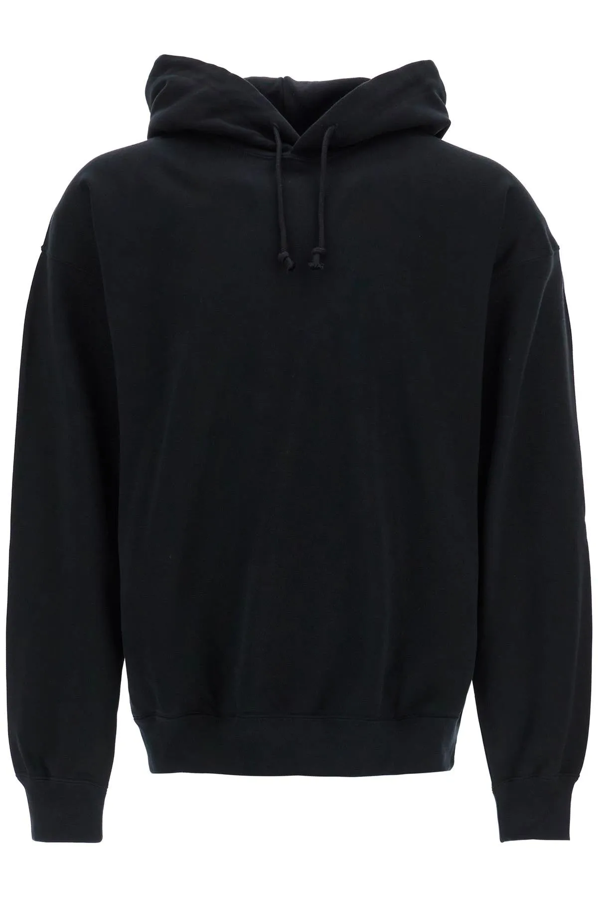 MEN'S BLACK HOODIE IN RECYCLED COTTON AND POLYESTER