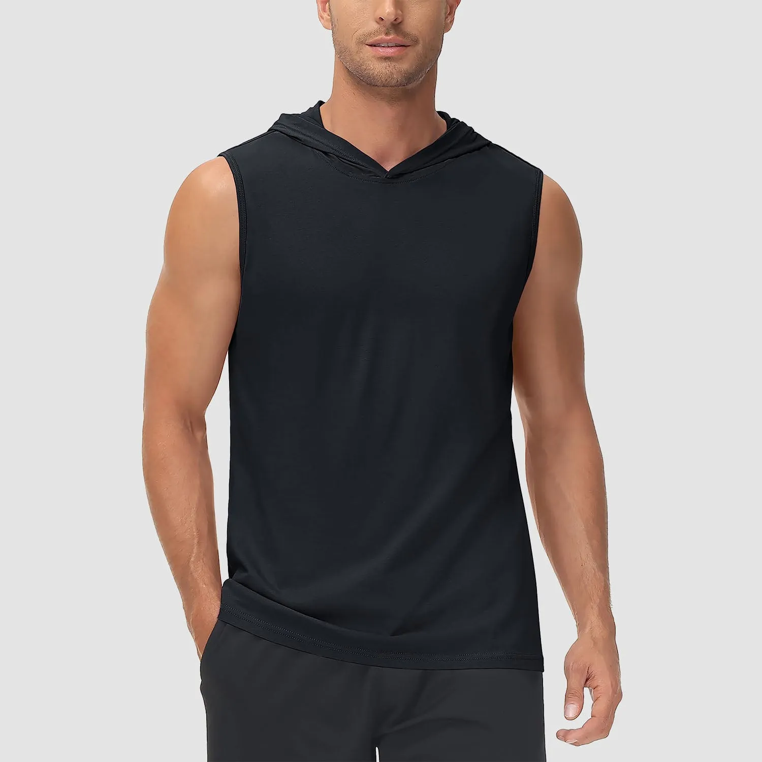 Men's Hooded Tank Sleeveless Sports Dressy Turquoise Tops