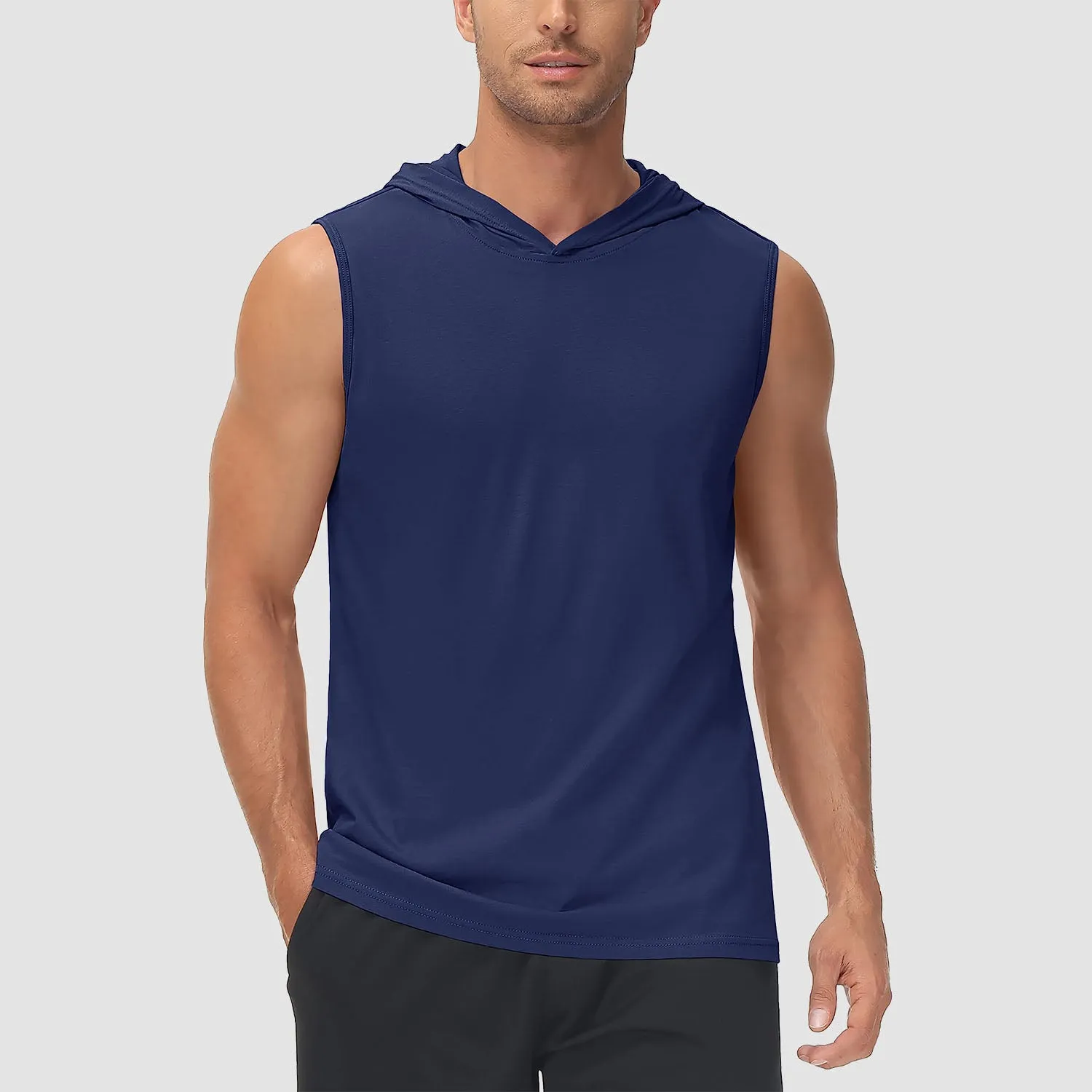 Men's Hooded Tank Sleeveless Sports Dressy Turquoise Tops