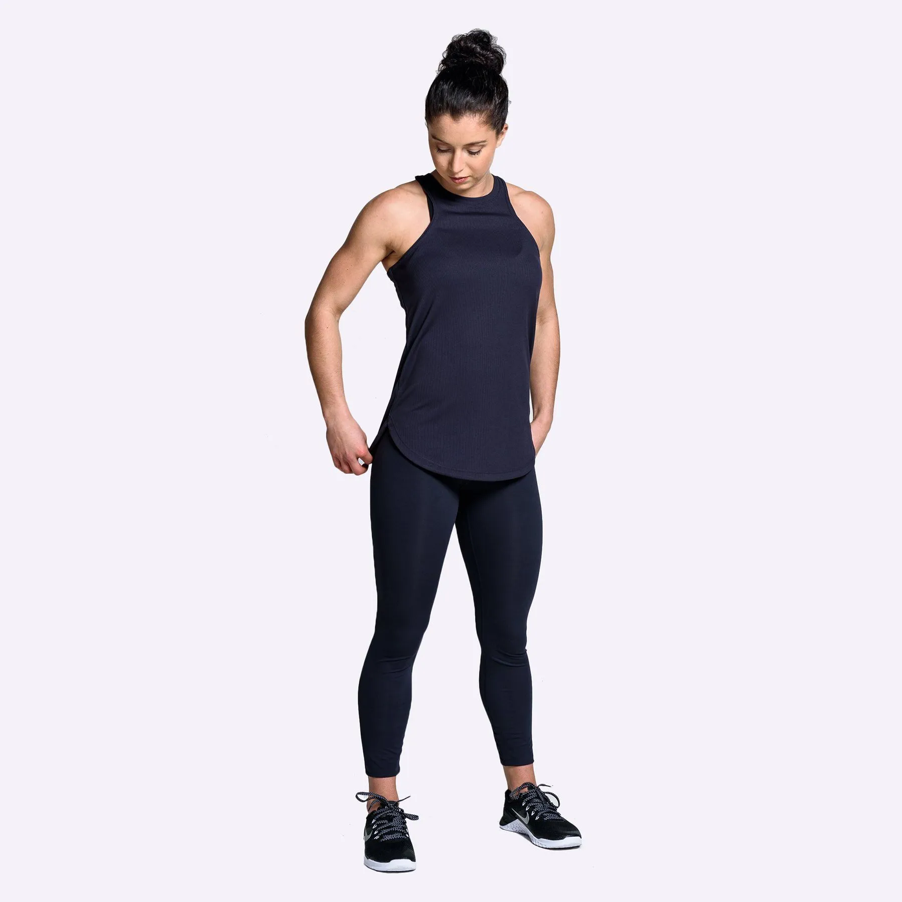 Nike - Dri-FIT Women's Yoga Training Tank - Oil Grey/Black