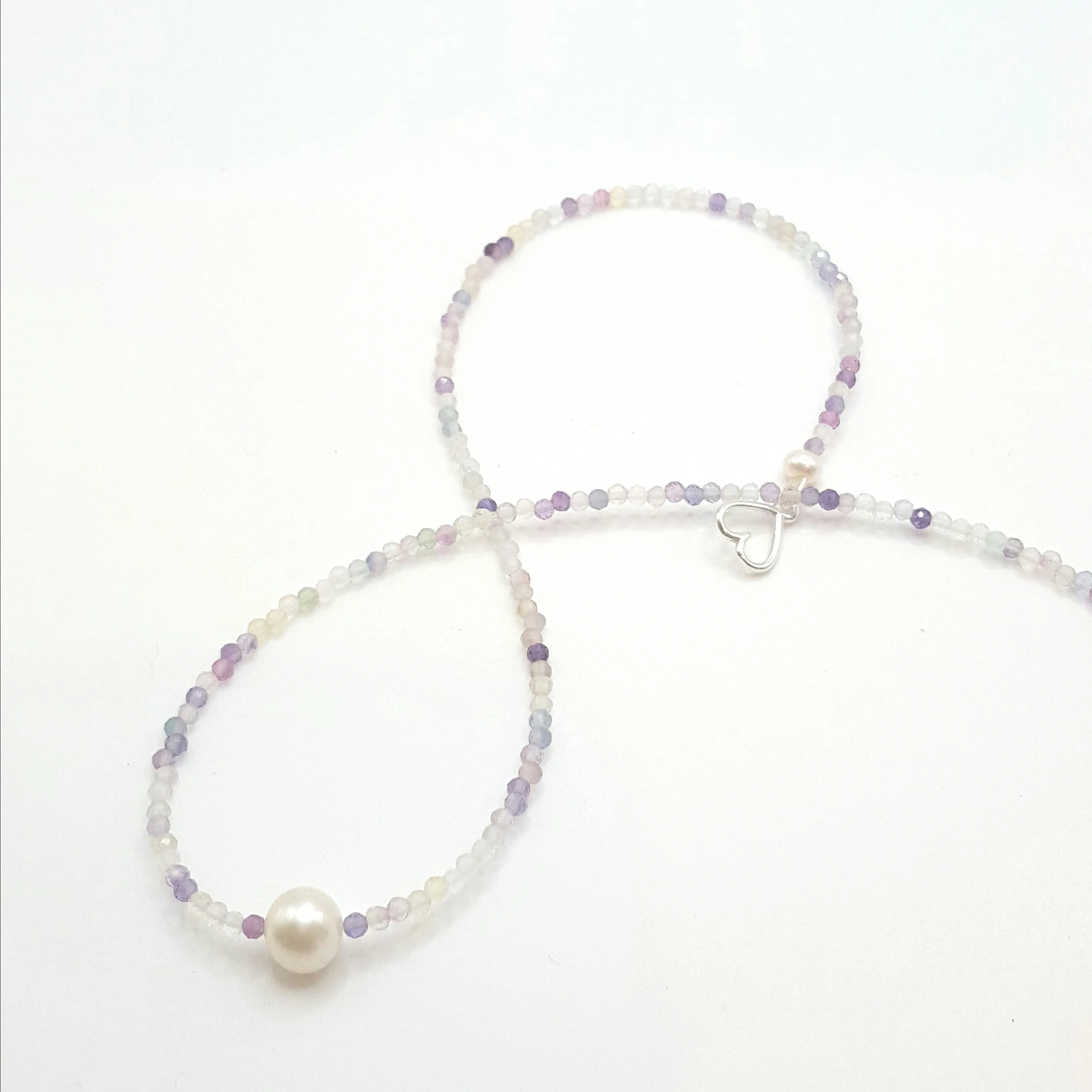 Pearl and Gemstone Necklace Fluorite