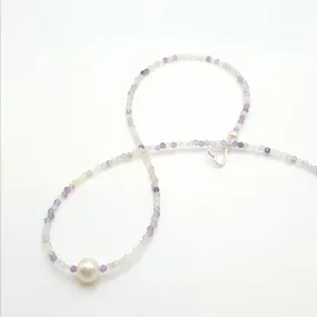 Pearl and Gemstone Necklace Fluorite