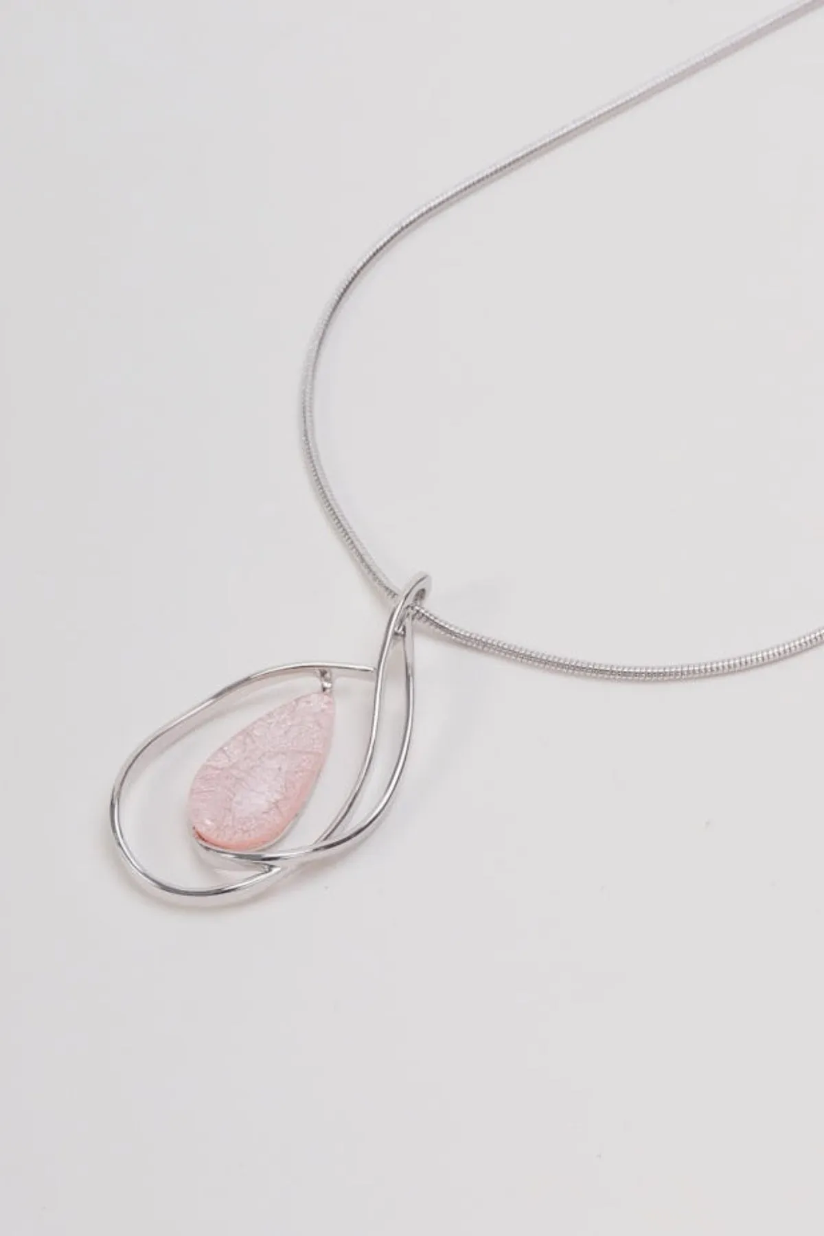 Pink Marble Pendant Necklace
