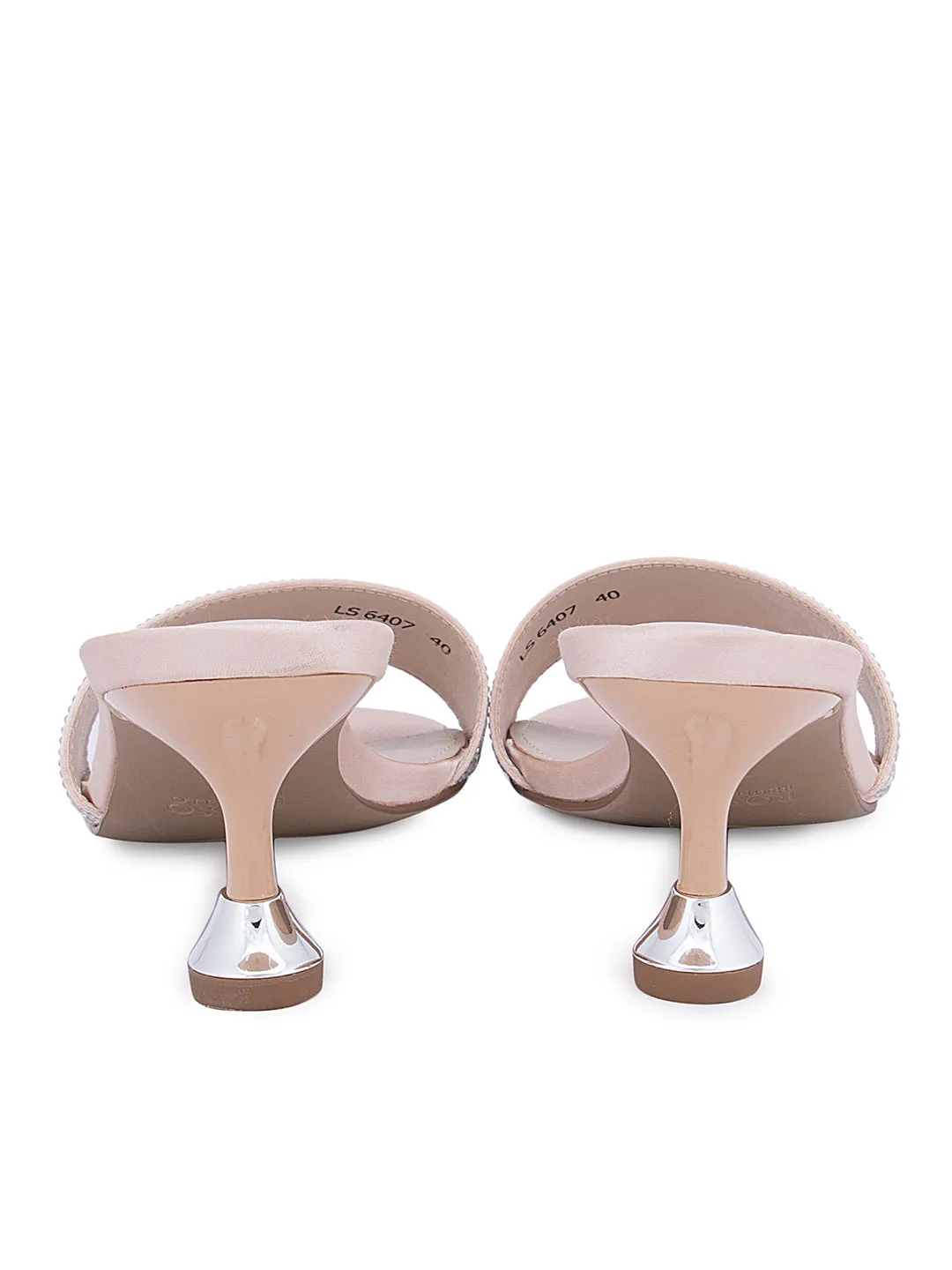 Pink Strap Embellished Kitten Heels