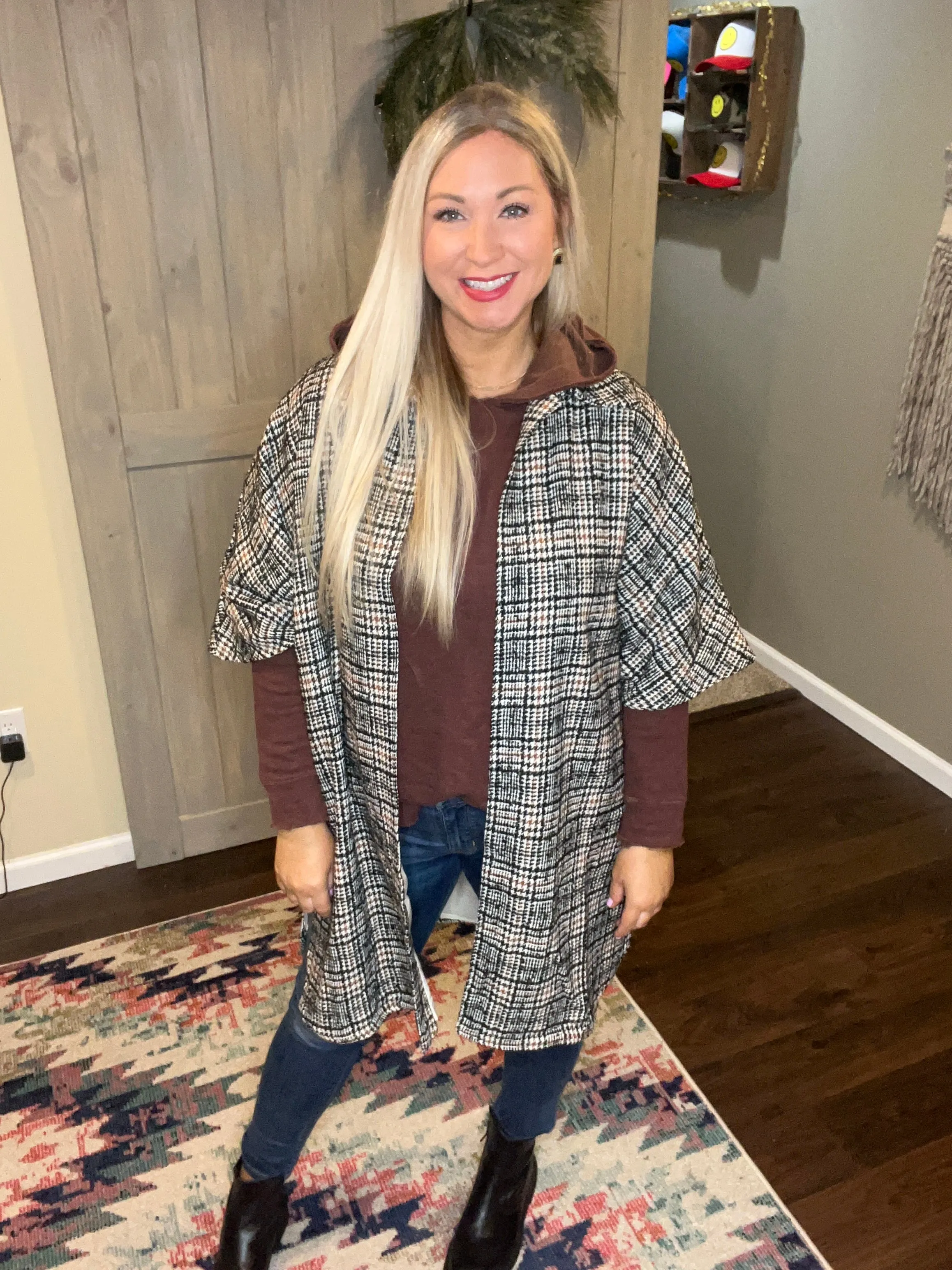 Plaid Statement Coat