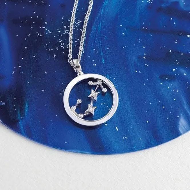 Revival Céleste Constellation Zirconia Rhodium Plated Scorpio 18" Necklace 90471SCO