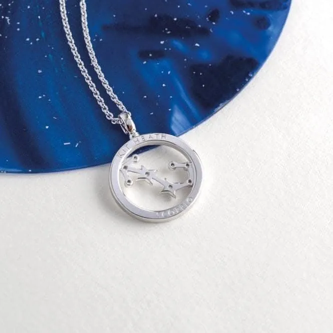Revival Céleste Constellation Zirconia Rhodium Plated Scorpio 18" Necklace 90471SCO