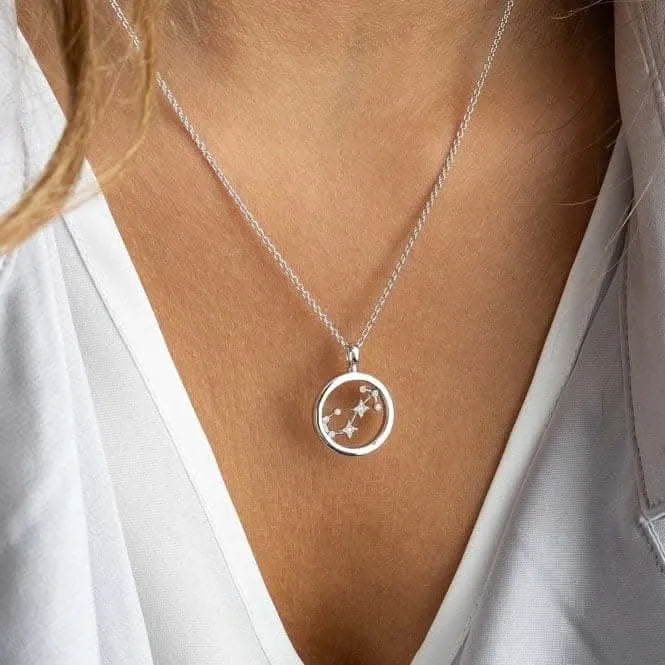 Revival Céleste Constellation Zirconia Rhodium Plated Scorpio 18" Necklace 90471SCO