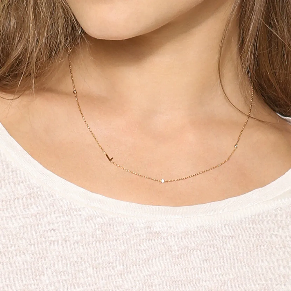 Sideways Initial Necklace