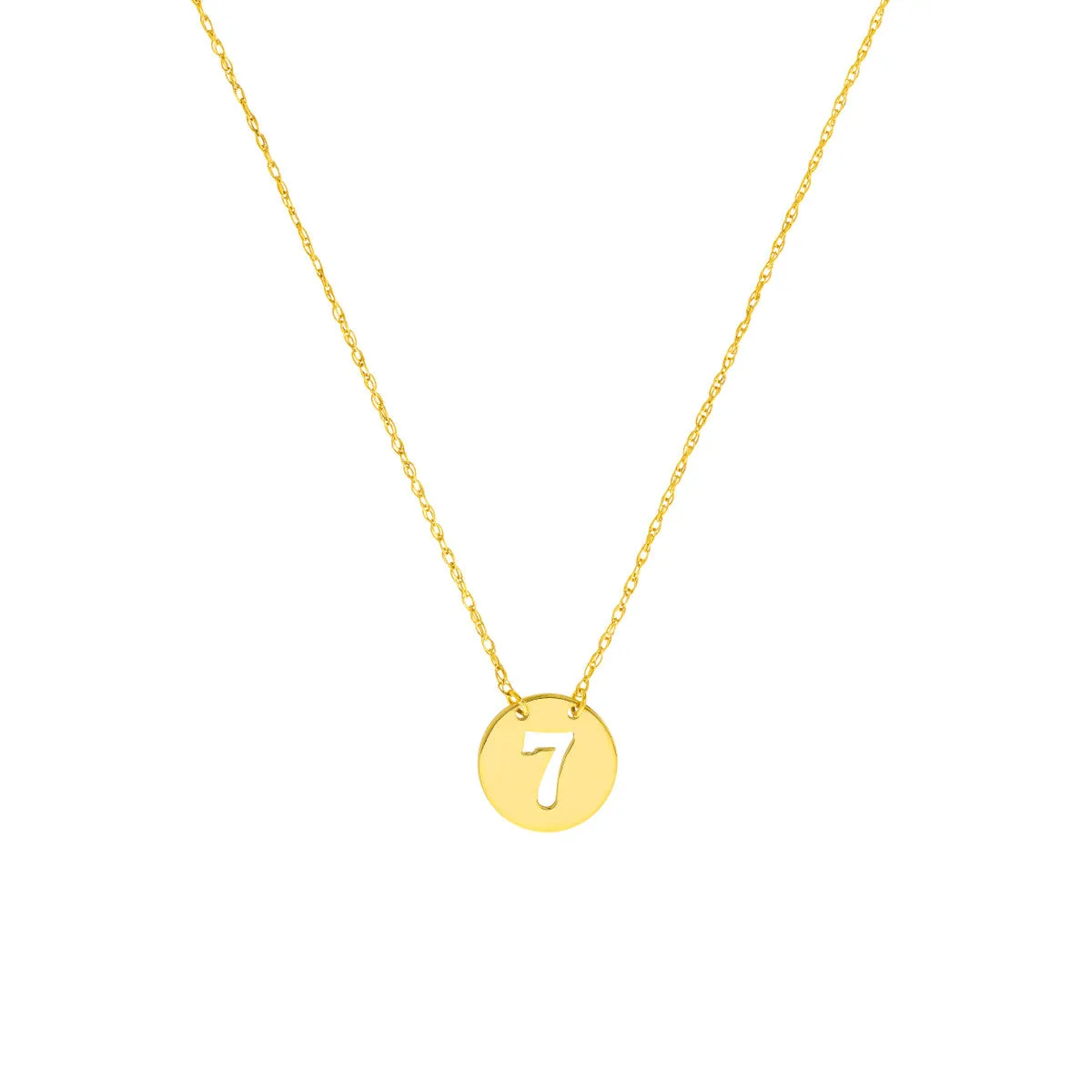So You Cutout No.7 Mini Disc Necklace