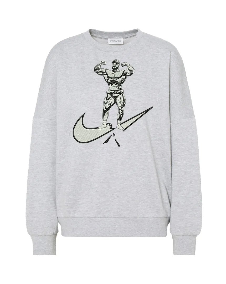 Sweatshirt Gym Body Building Grey